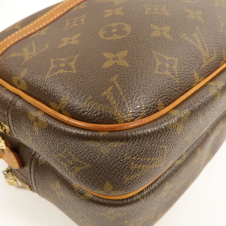 LOUIS VUITTON Monogram Reporter PM金扣肩背袋棕色-11