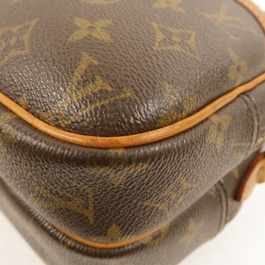 LOUIS VUITTON Monogram Reporter PM金扣肩背袋棕色-12