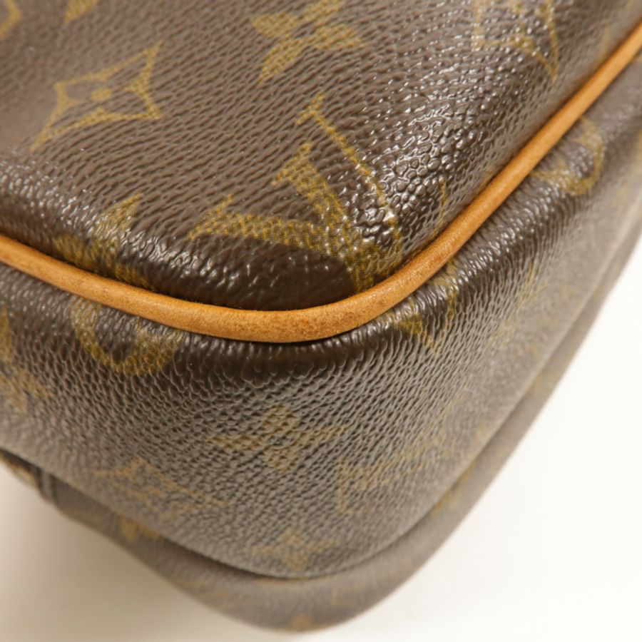 LOUIS VUITTON Monogram Reporter PM金扣肩背袋棕色-13