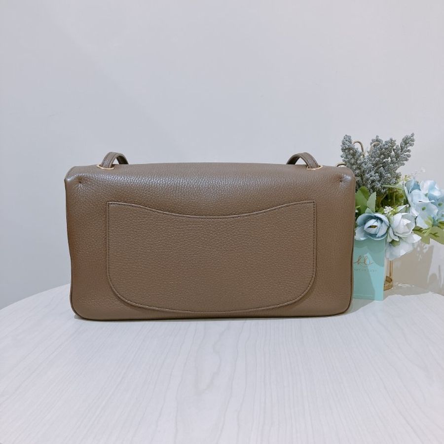 TK2106 香奈兒 大象灰金扣 特大號蓋手袋 32cm Maxi Flap bag Grained Calfskin Grey X GHW-3