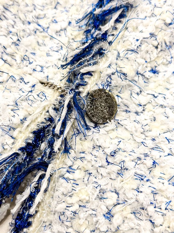 CHANEL 白藍流蘇tweed外套-3