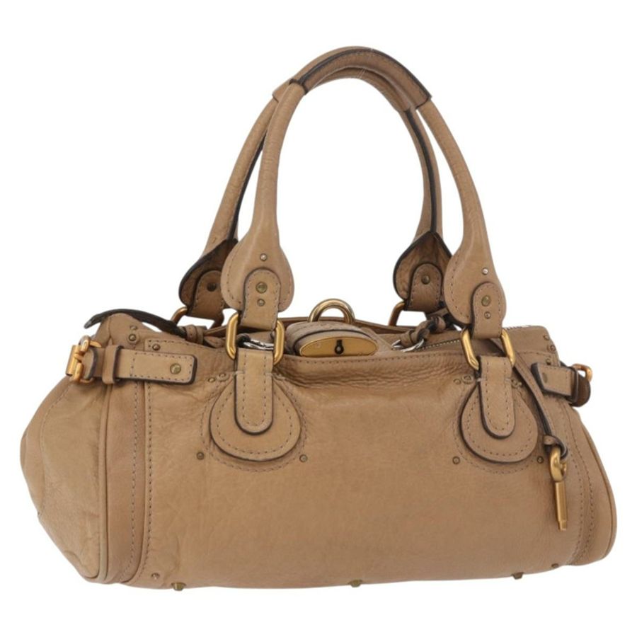 【日本直送】Chloe Paddington 手提包 皮革 米色 金色銀色 正品 190482V-0