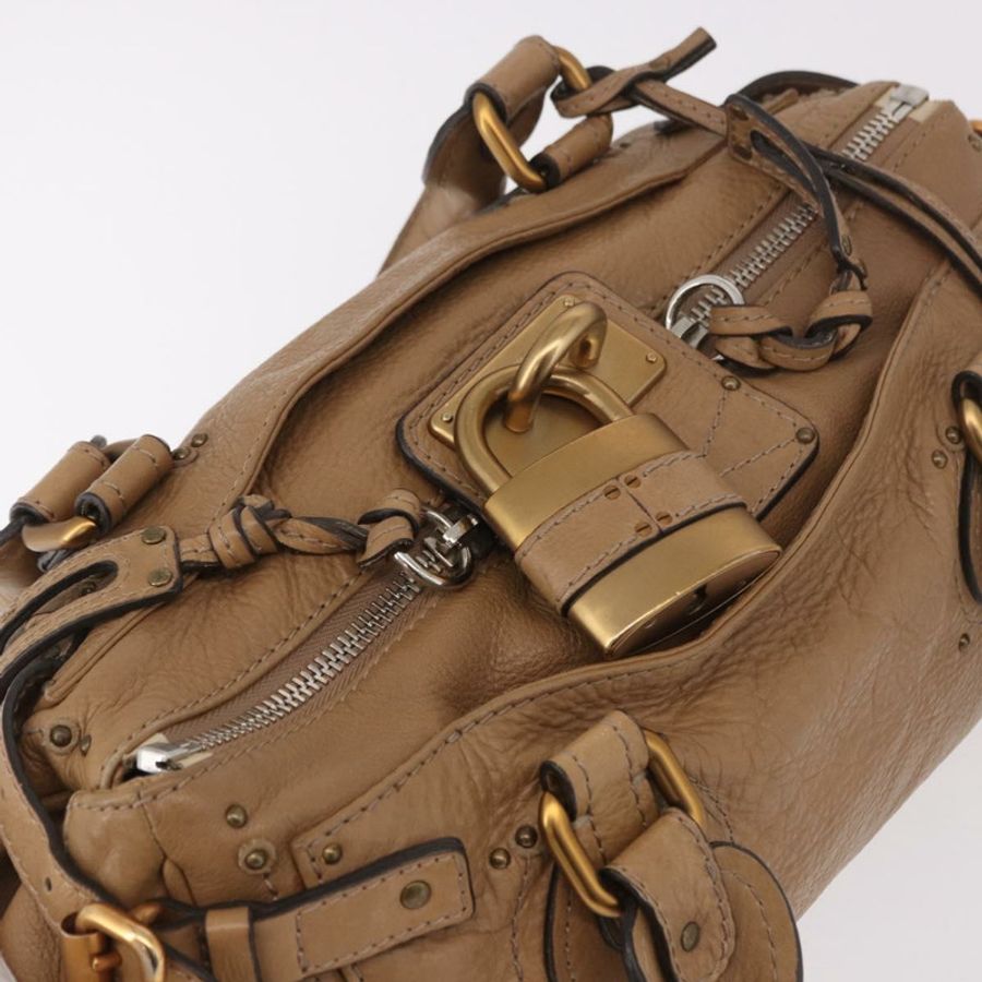 【日本直送】Chloe Paddington 手提包 皮革 米色 金色銀色 正品 190482V-6