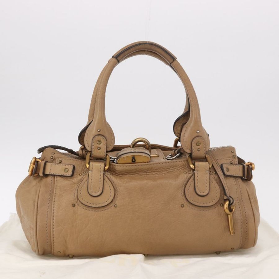 【日本直送】Chloe Paddington 手提包 皮革 米色 金色銀色 正品 190482V-11