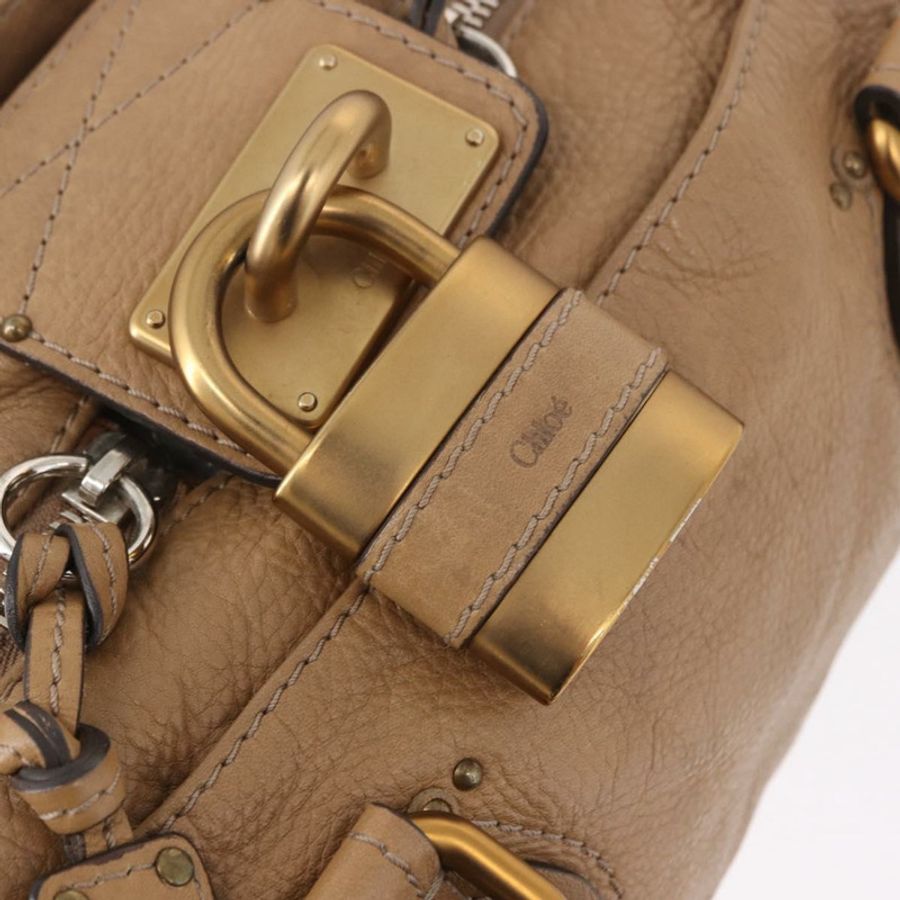 【日本直送】Chloe Paddington 手提包 皮革 米色 金色銀色 正品 190482V-18