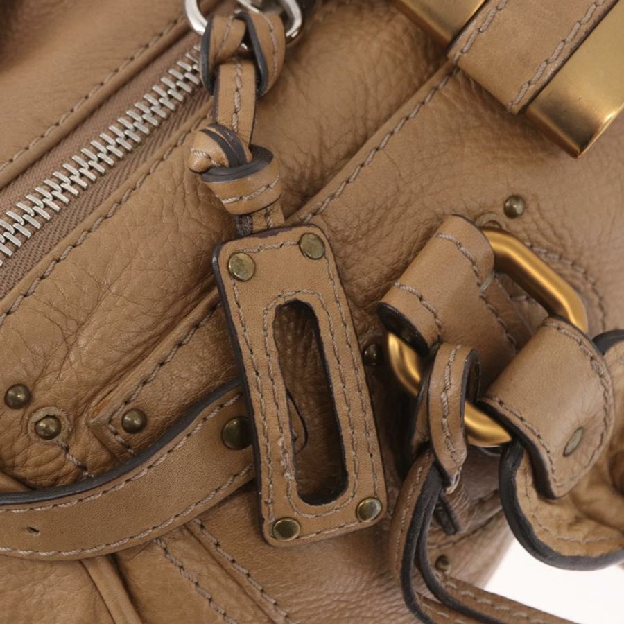 【日本直送】Chloe Paddington 手提包 皮革 米色 金色銀色 正品 190482V-19
