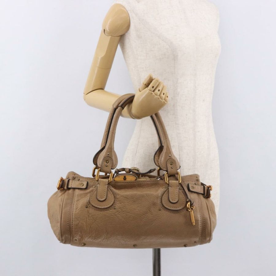【日本直送】Chloe Paddington 手提包 皮革 米色 金色銀色 正品 190482V-26