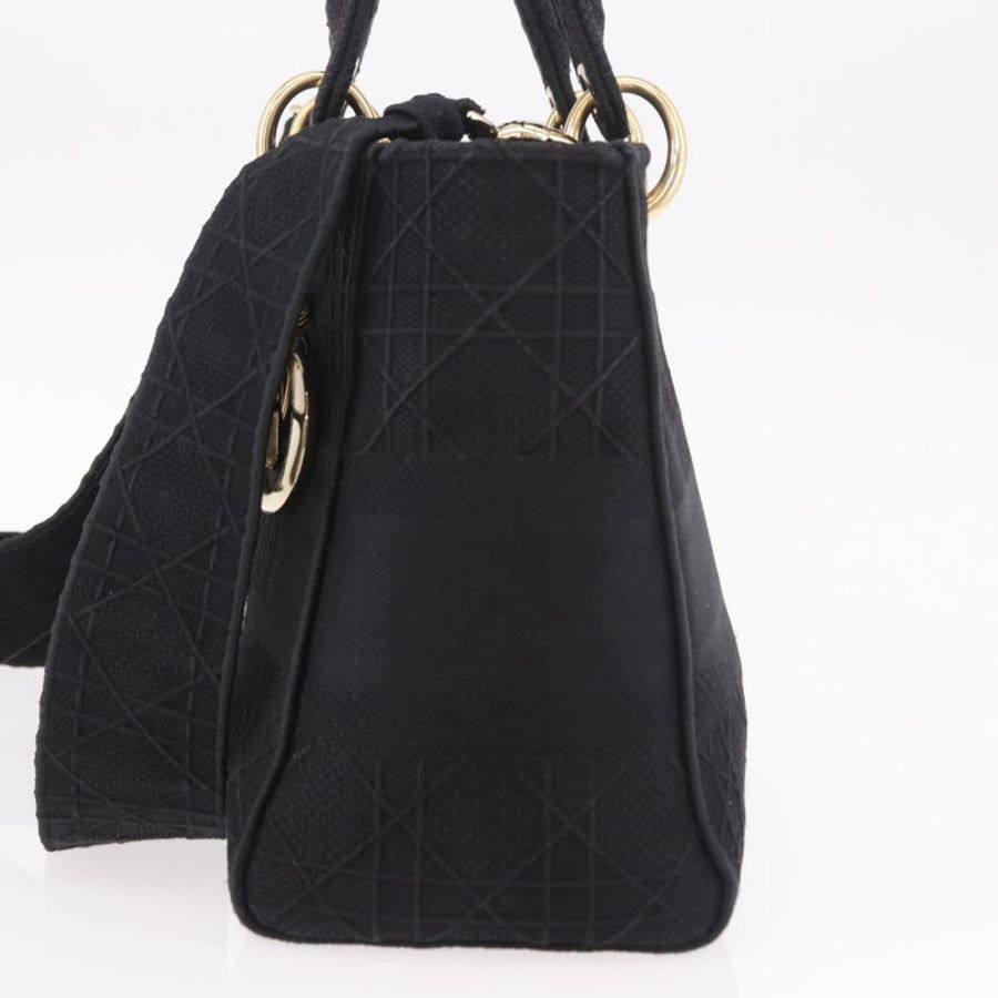 【日本直送】Christian Dior Lady Delight 手提包 帆布 兩用 黑色 金色 正品 186632SAM-2