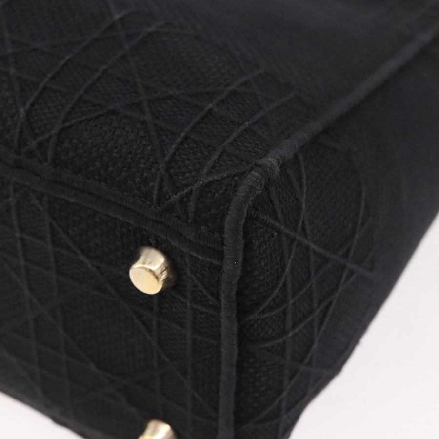 【日本直送】Christian Dior Lady Delight 手提包 帆布 兩用 黑色 金色 正品 186632SAM-17