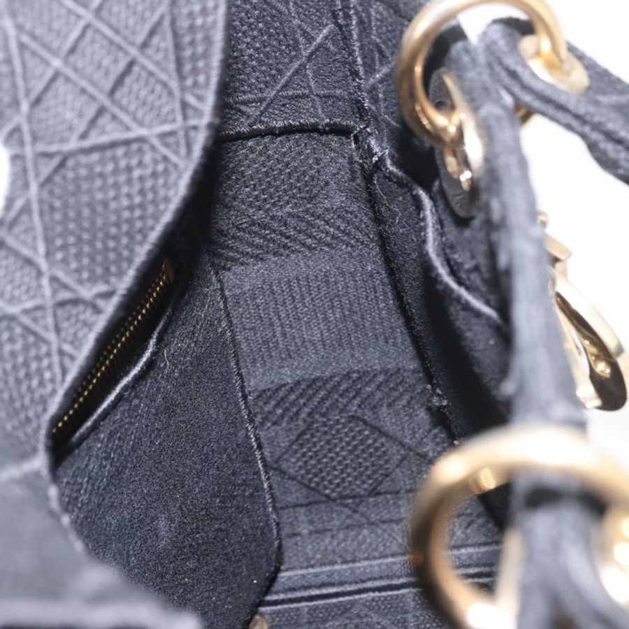 【日本直送】Christian Dior Lady Delight 手提包 帆布 兩用 黑色 金色 正品 186632SAM-20