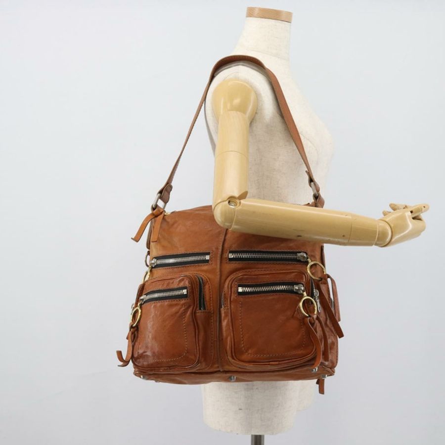 【日本直送】Chloe Betty 單肩包 皮革 棕色 金 銀色 正品 fm5404A-27