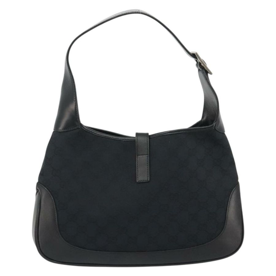 【日本直送】GUCCI GG帆布Jackie肩包 黑色 銀色 001.3306 正品 BA13943-1