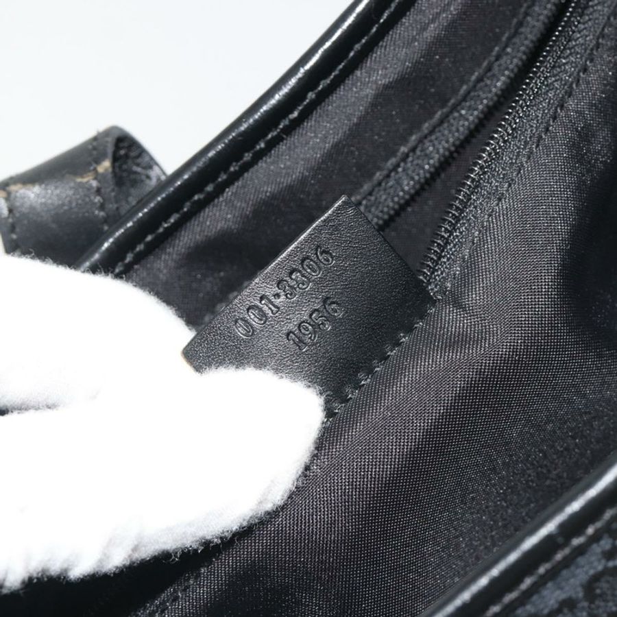 【日本直送】GUCCI GG帆布Jackie肩包 黑色 銀色 001.3306 正品 BA13943-11