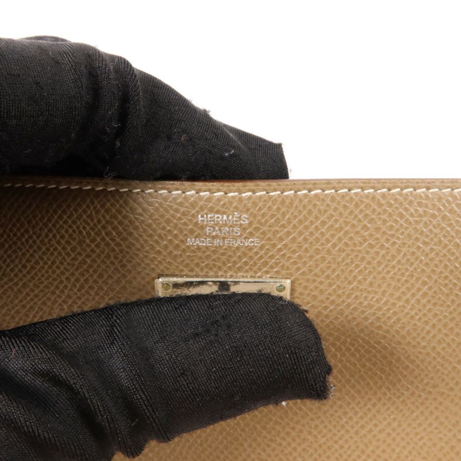 HERMES Epsom皮革Kelly Long Wallet長錢包Etoupe-5