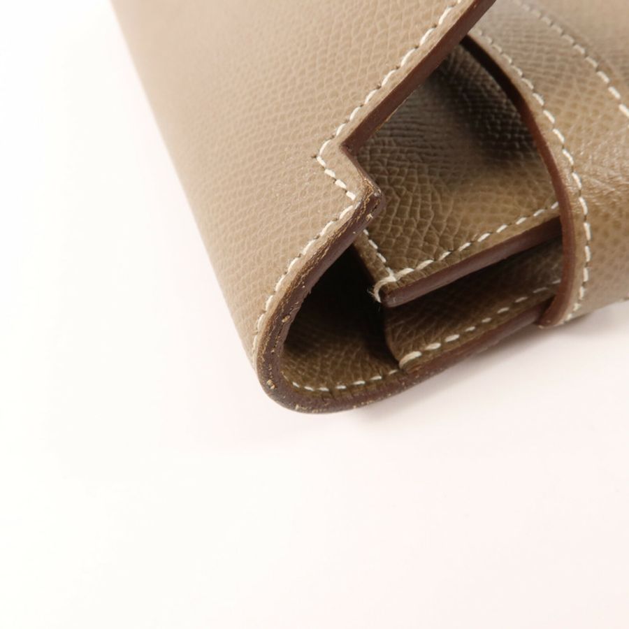 HERMES Epsom皮革Kelly Long Wallet長錢包Etoupe-16