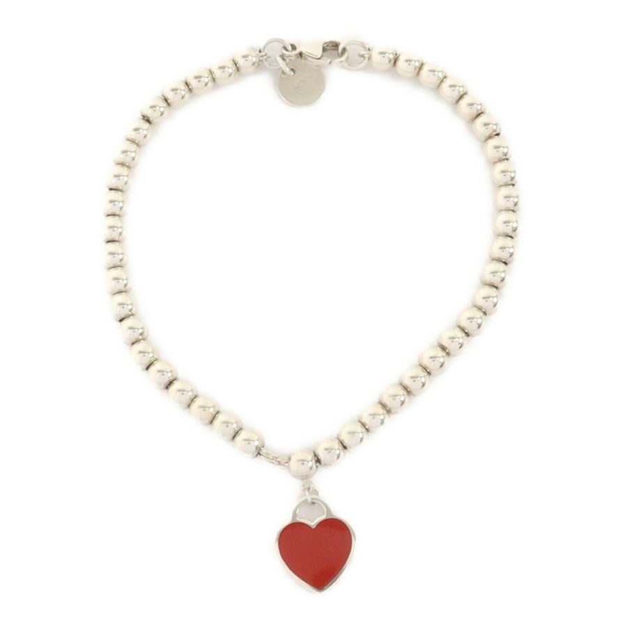 TIFFANY&CO 925純銀Return To Tiffany Heart Tag手鏈-2