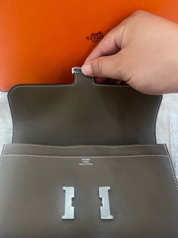 🌈Hermes🧡Constance Wallet長銀包🧡大象灰銀扣🌟未使用閑置🌟貼膜在🌟constancewallet🌟constance🌟hermeswallet🌟愛馬仕🌟-1