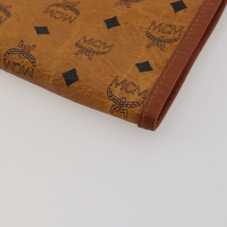 【日本直送】MCM Vicetos 標誌圖案服裝罩 皮革 棕色 金色 正品 BA13677V-14