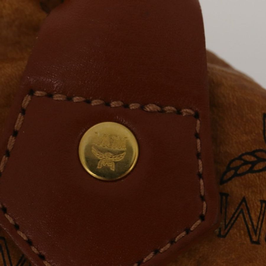 【日本直送】MCM Vicetos 標誌圖案服裝罩 皮革 棕色 金色 正品 BA13677V-18
