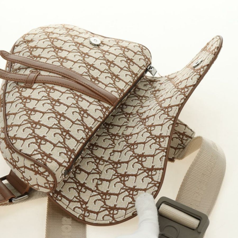 【日本直送】Christian Dior Trotter帆布馬鞍包 Cactus Jack 米色 正品 190528M-19