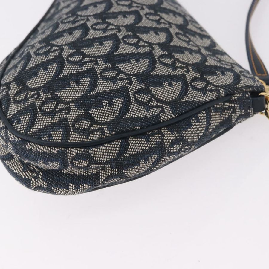 【日本直送】Christian Dior Trotter帆布馬鞍配件包 海軍藍 金色 正品 191368V-15