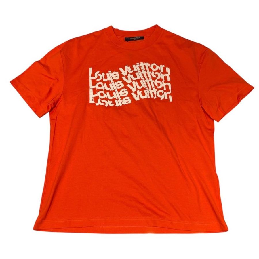 LOUIS VUITTON 路易威登 1AFQQZ LOGO短袖T恤 棉 橘色 M-1