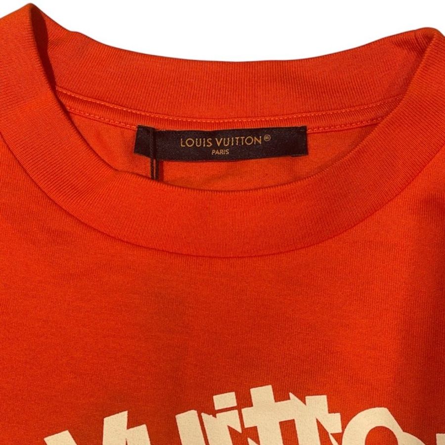 LOUIS VUITTON 路易威登 1AFQQZ LOGO短袖T恤 棉 橘色 M-3