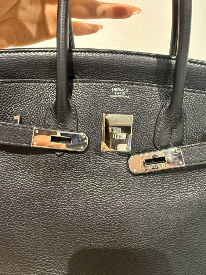 Hermes愛馬仕鉑金包 bk30 Birkin30黑銀Togo皮-3