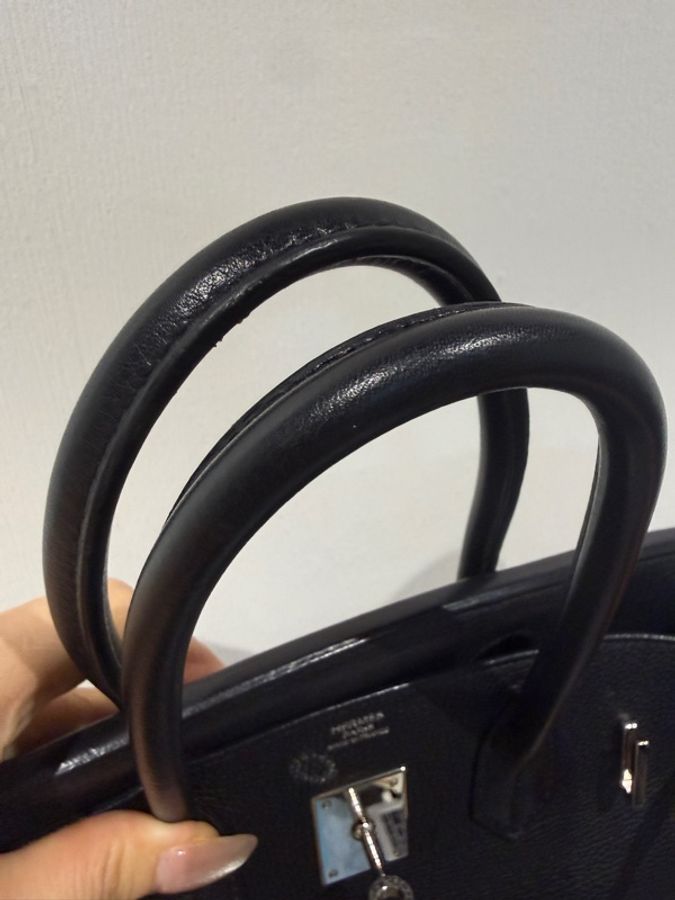 Hermes愛馬仕鉑金包 bk30 Birkin30黑銀Togo皮-5