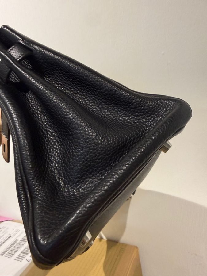 Hermes愛馬仕鉑金包 bk30 Birkin30黑銀Togo皮-8