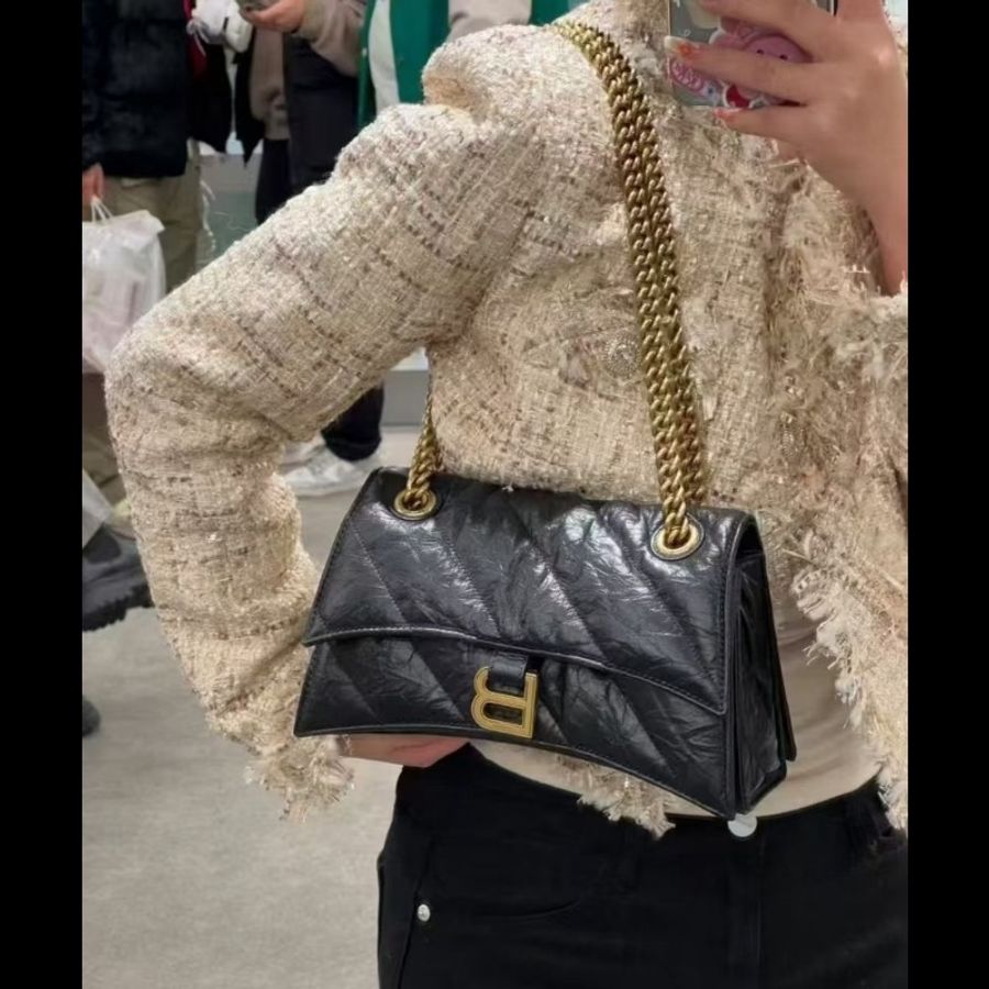 98新 巴黎世家/Balenciaga 黑金沙漏包-0
