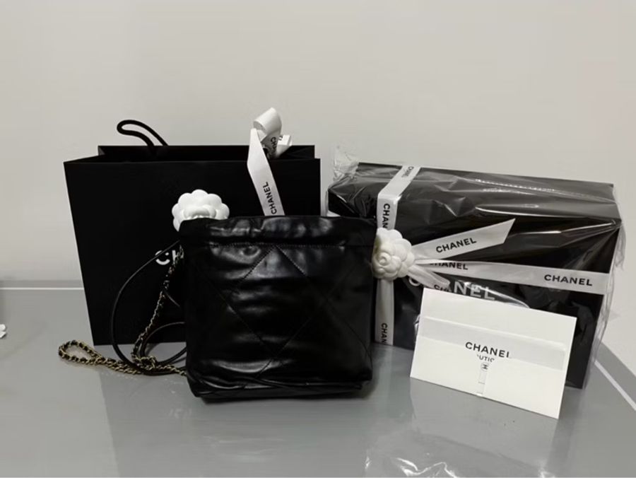 CHANEL香奈兒《全新》22 Mini 黑金鍊 菱格鏈條包|全新附全配|台北百貨專櫃購入|現貨-10