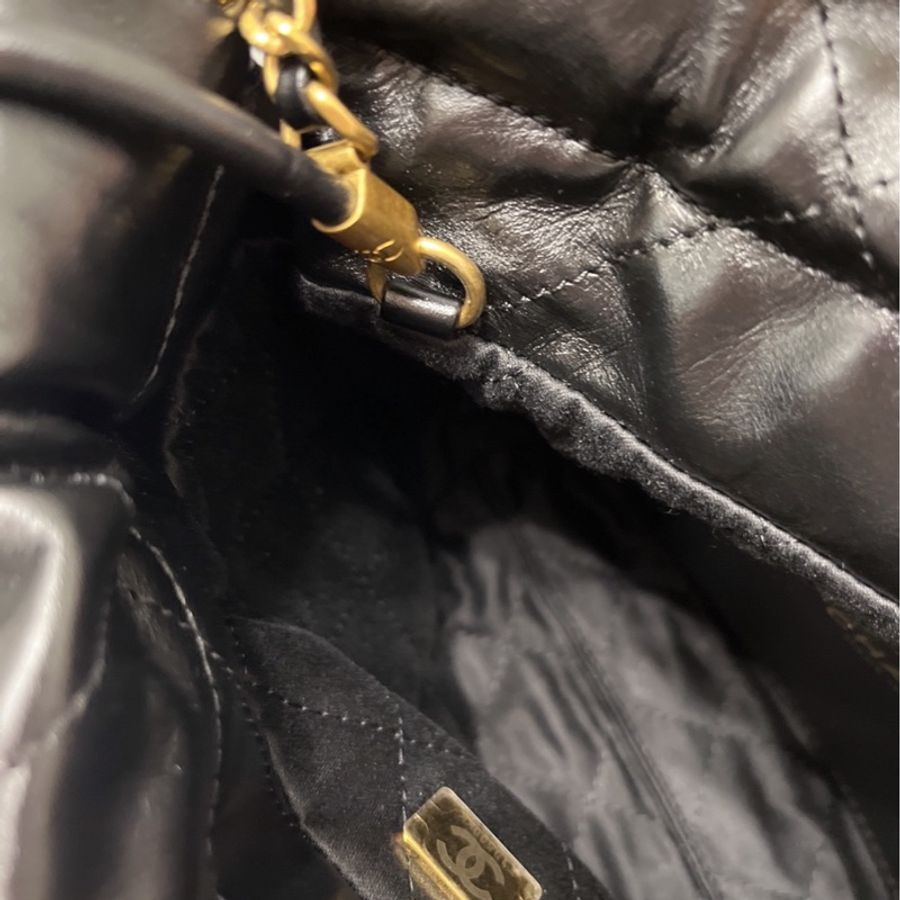 CHANEL香奈兒《全新》22 Mini 黑金鍊 菱格鏈條包|全新附全配|台北百貨專櫃購入|現貨-28