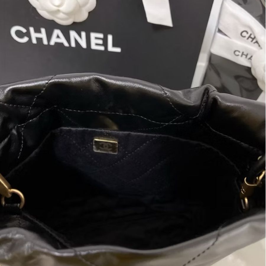 CHANEL香奈兒《全新》22 Mini 黑金鍊 菱格鏈條包|全新附全配|台北百貨專櫃購入|現貨-39