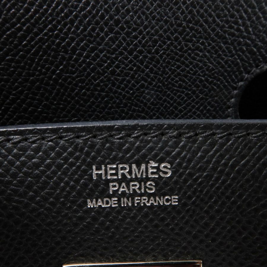 HERMES Epsom皮革Birkin 30手挽袋Noir-5