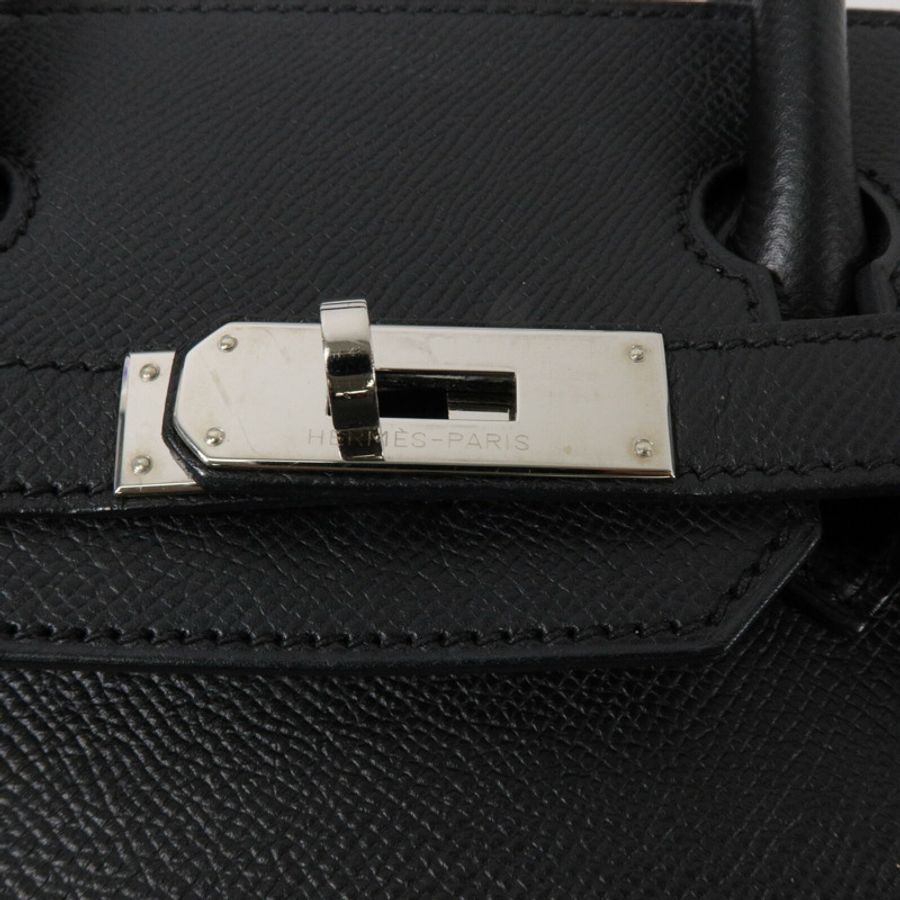HERMES Epsom皮革Birkin 30手挽袋Noir-7