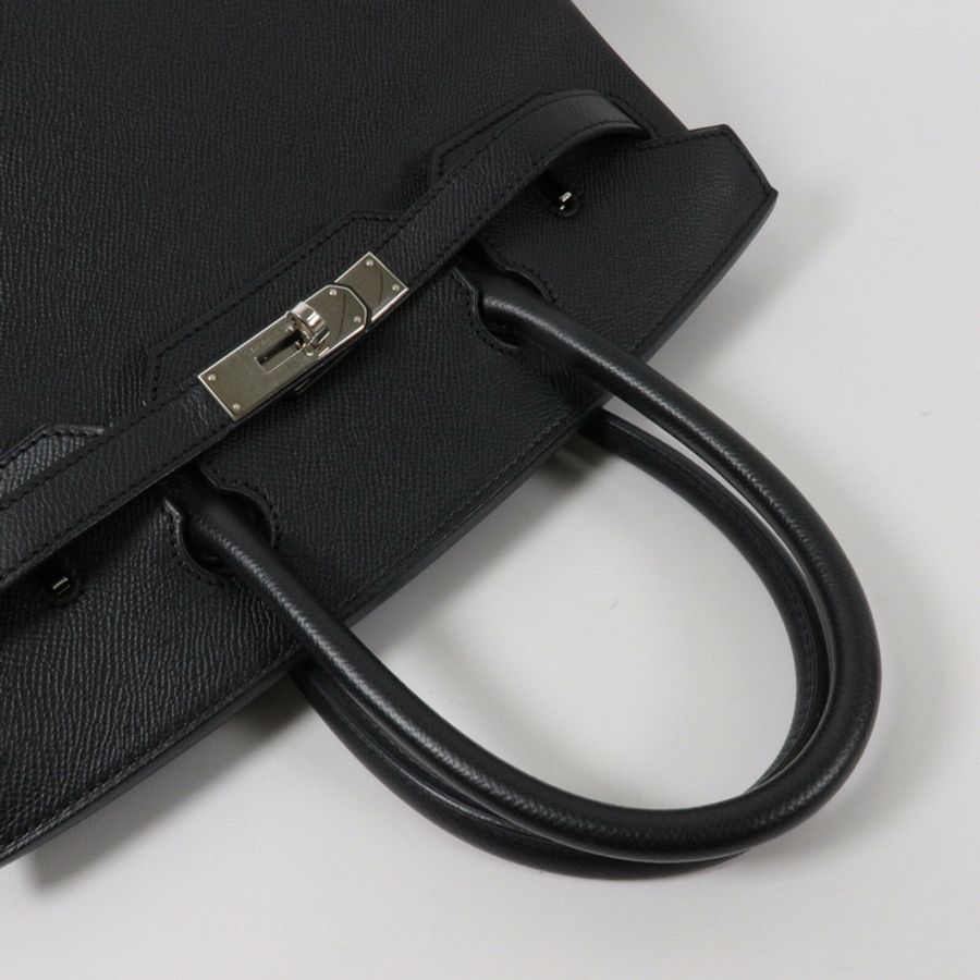 HERMES Epsom皮革Birkin 30手挽袋Noir-9