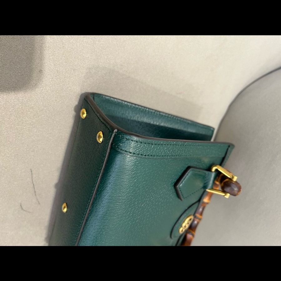 GUCCI古馳 Diana竹節托特包Tote包購物袋單肩手提包 迷你-4