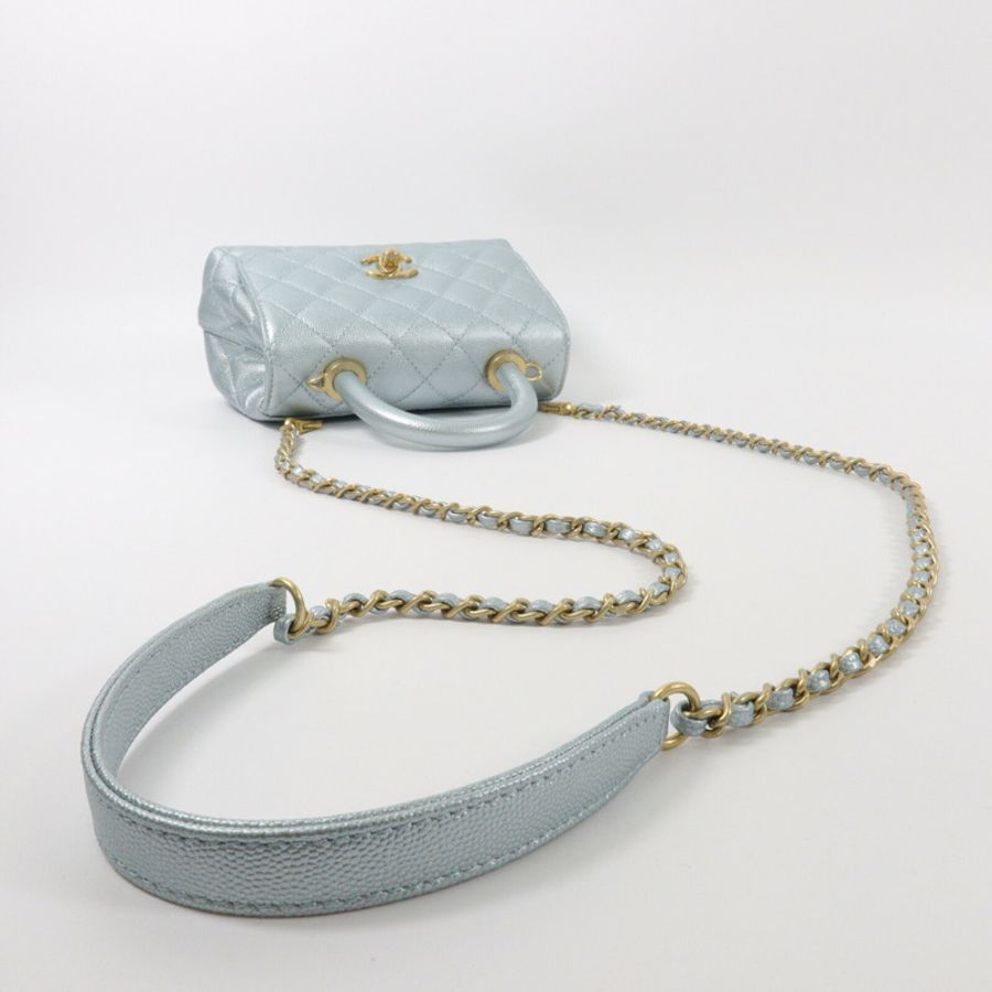 CHANEL 牛皮皮革Mini Coco Handle手挽肩背兩用袋-8