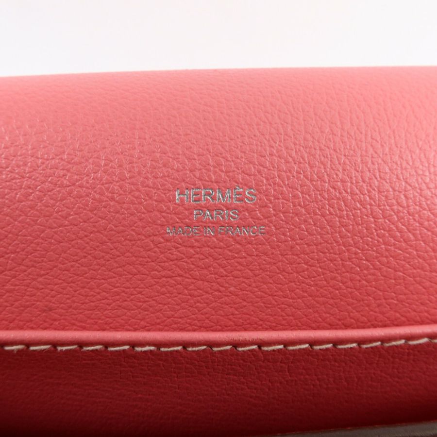 HERMES Evercolor皮革Roulis 23肩背袋Rose Azalee-5
