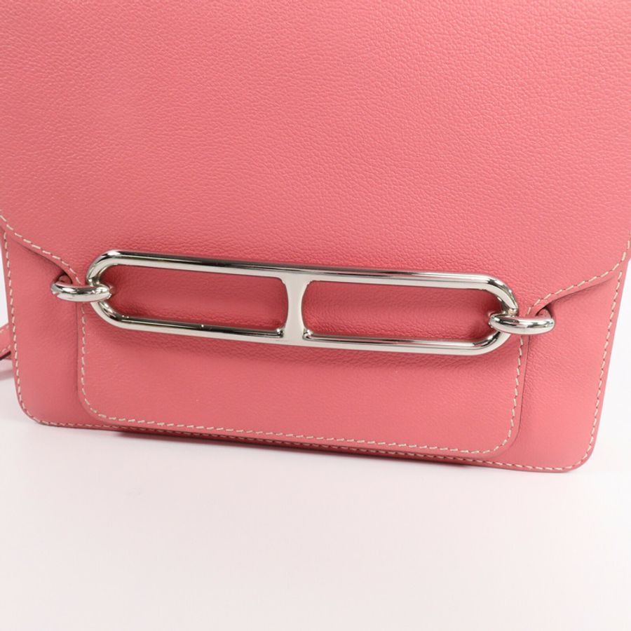 HERMES Evercolor皮革Roulis 23肩背袋Rose Azalee-6
