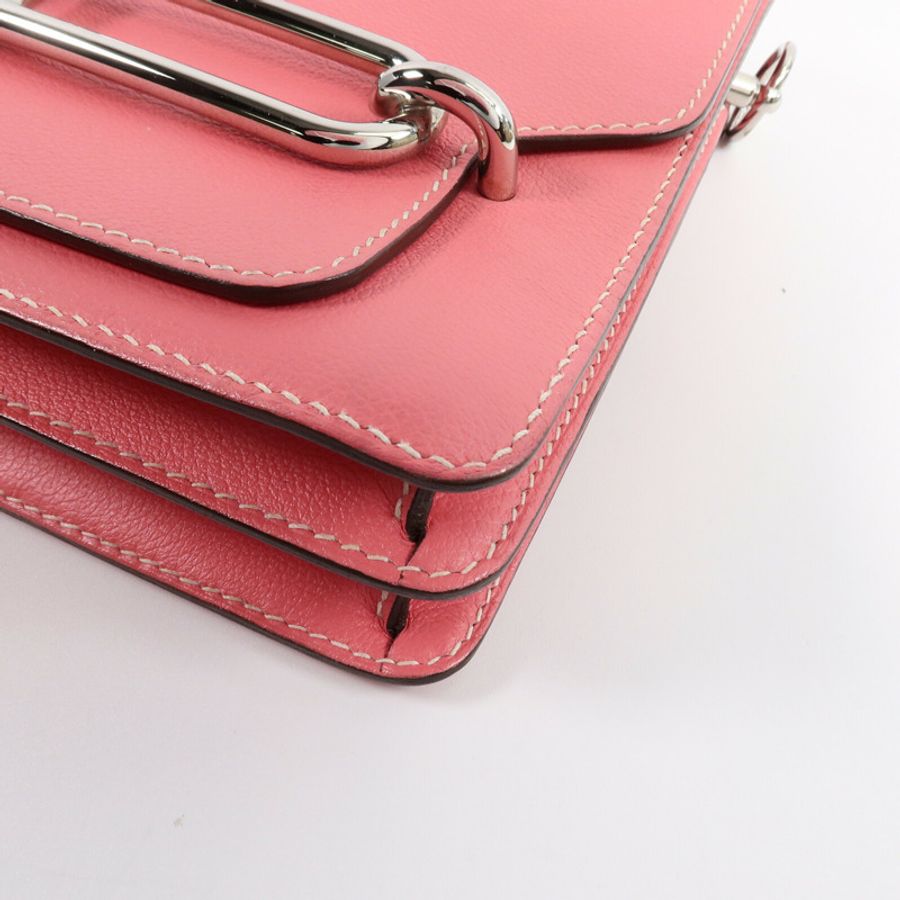 HERMES Evercolor皮革Roulis 23肩背袋Rose Azalee-10