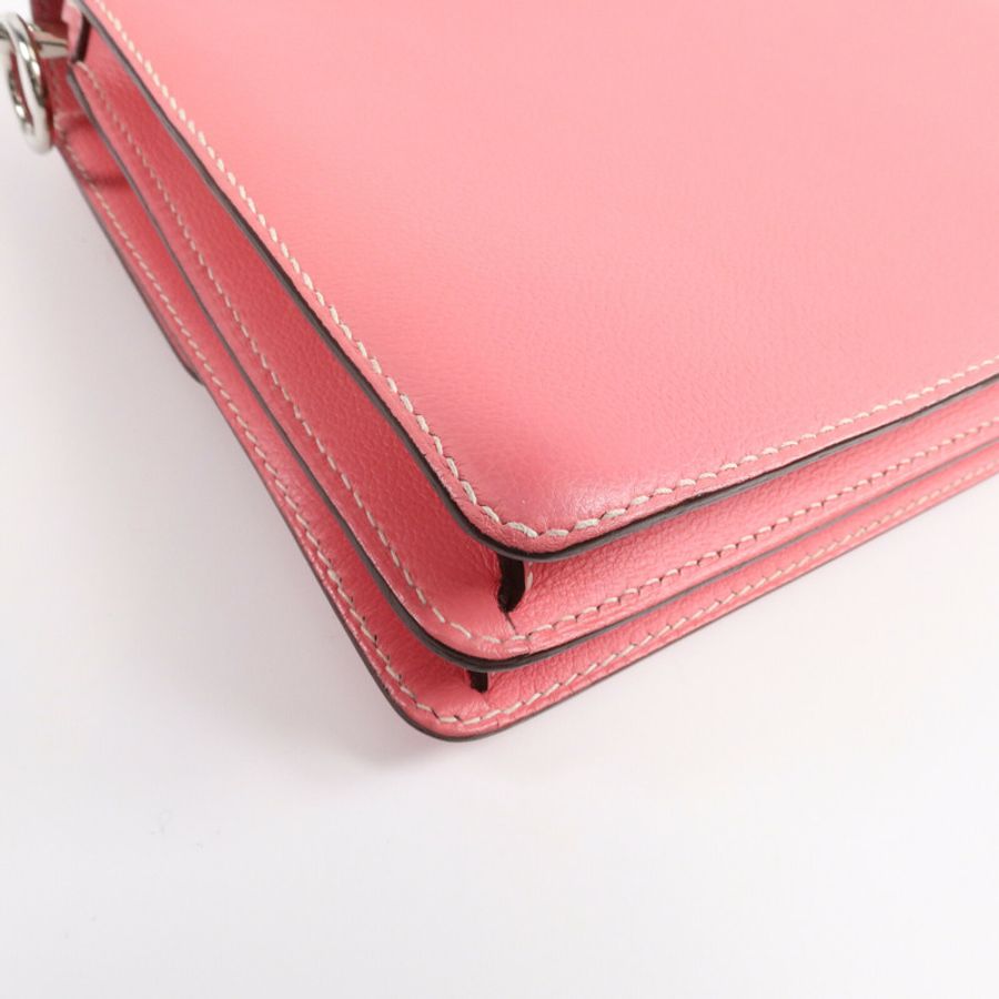 HERMES Evercolor皮革Roulis 23肩背袋Rose Azalee-13