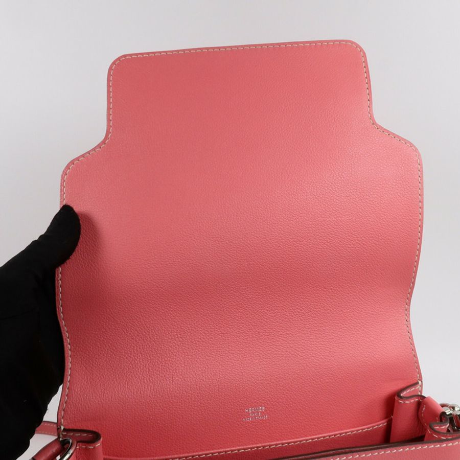HERMES Evercolor皮革Roulis 23肩背袋Rose Azalee-14