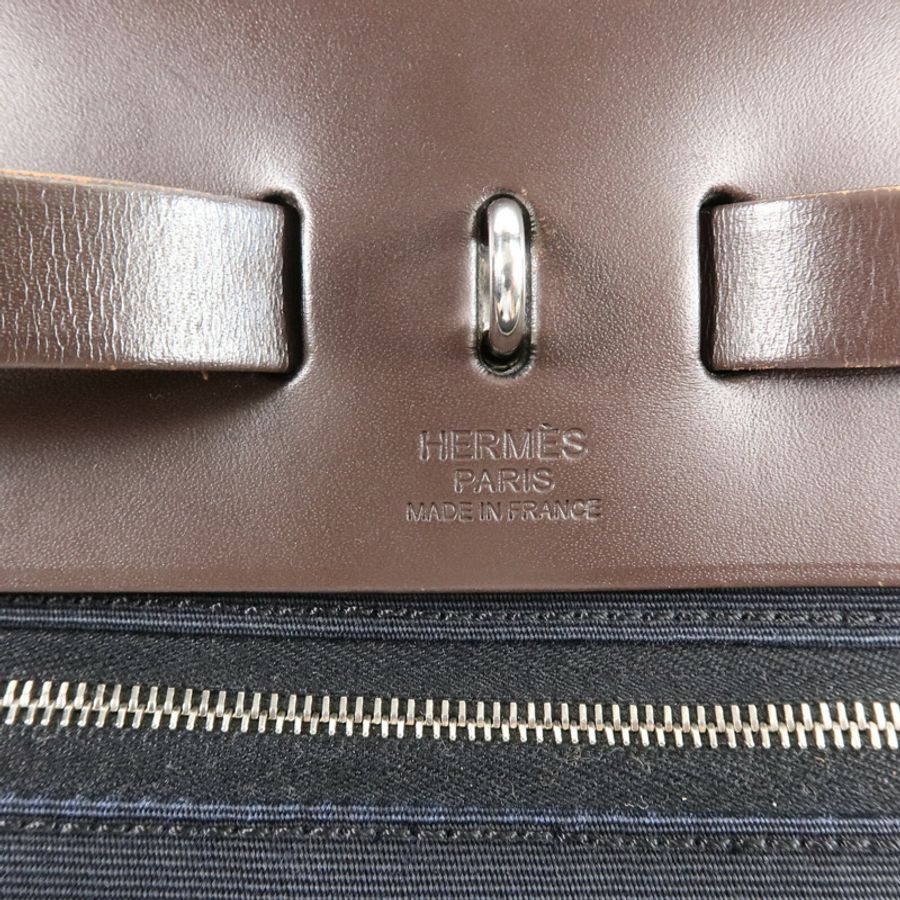 HERMES 帆布Herbag PM手挽肩背兩用袋Noir-4