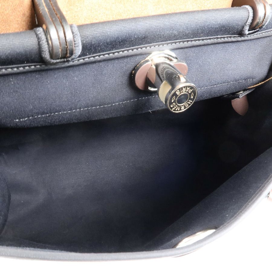 HERMES 帆布Herbag PM手挽肩背兩用袋Noir-13