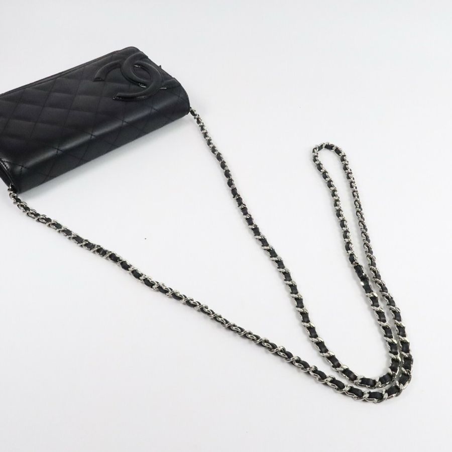 CHANEL 牛皮皮革WOC Wallet On Chain鏈帶肩背袋-8