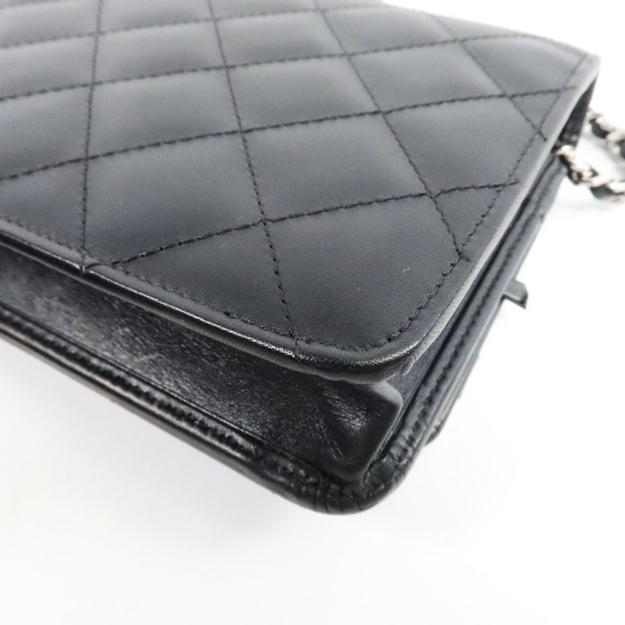 CHANEL 牛皮皮革WOC Wallet On Chain鏈帶肩背袋-12