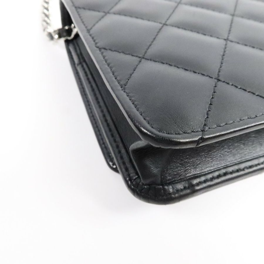 CHANEL 牛皮皮革WOC Wallet On Chain鏈帶肩背袋-13
