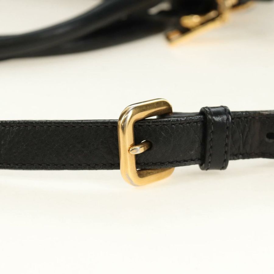 【日本直送】PRADA 手提包 皮革 兩用 黑色 金色 正品 am11866V-8